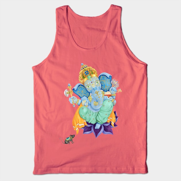 Lord Ganesha - The Obstruction Destroyer Tank Top by MandalaSoul